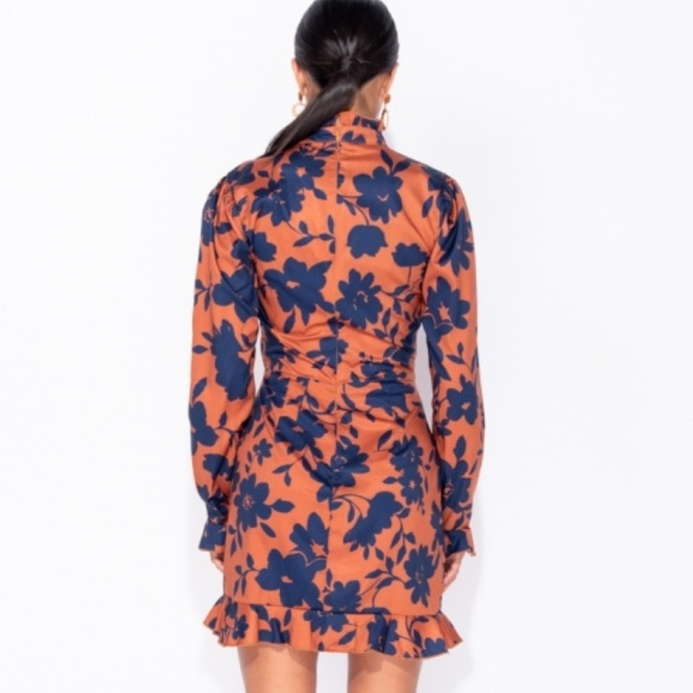 Kiara High Neck Long Sleeve Floral Dress - Picture 6 of 8